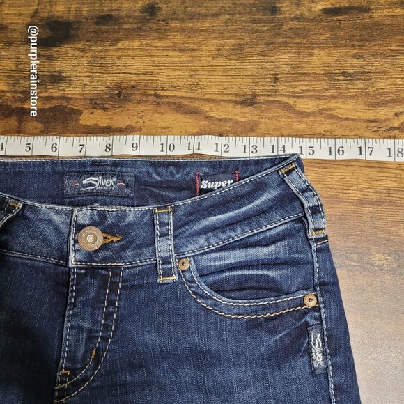 Silver Jeans 29 Suki Bootcut Mid Rise Tummy Control Open Button Flap Western - Picture 9 of 14